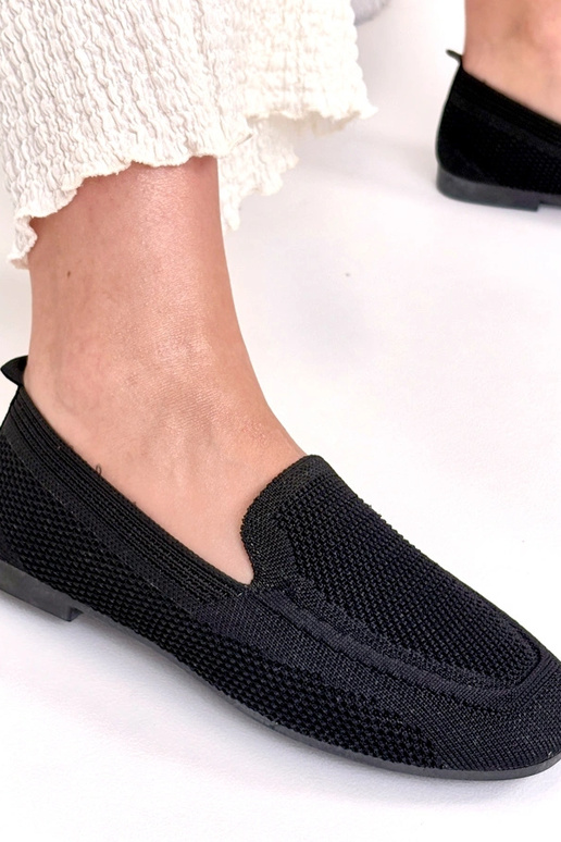 Czarne Materiałowe Mokasyny Addison