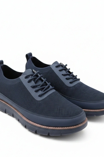 Granatowe Męskie Sneakersy... 2