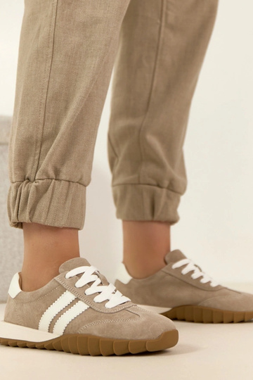 Beżowe Skórzane Sneakersy Filippo
