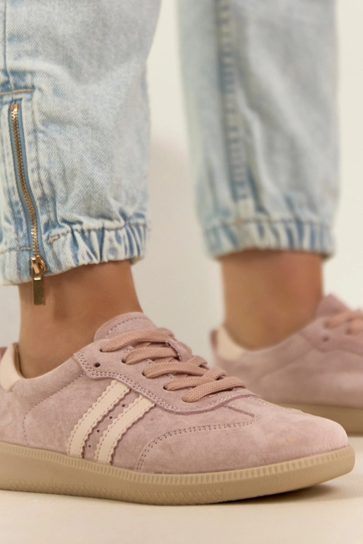 Różowe Skórzane Sneakersy Filippo
