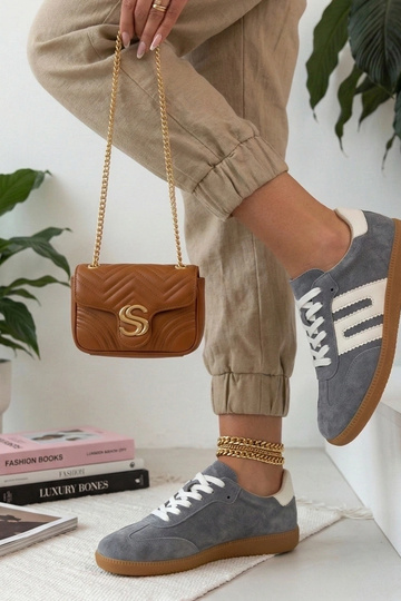 Szare Skórzane Sneakersy Filippo