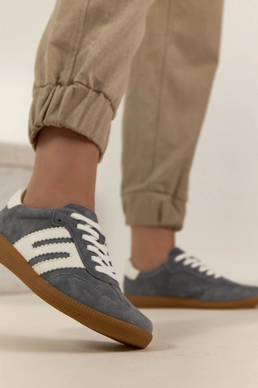 Szare Skórzane Sneakersy Filippo