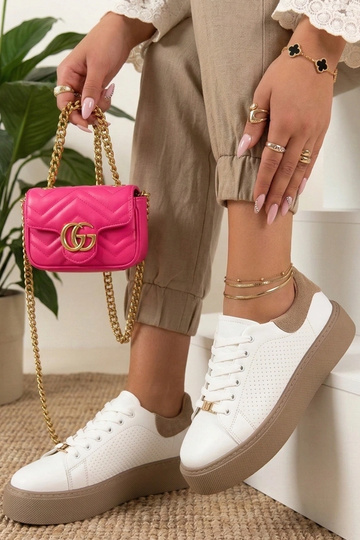 Białe Skórzane Sneakersy Na...