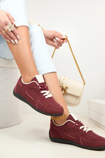 Bordowe Sneakersy Trampki... 2