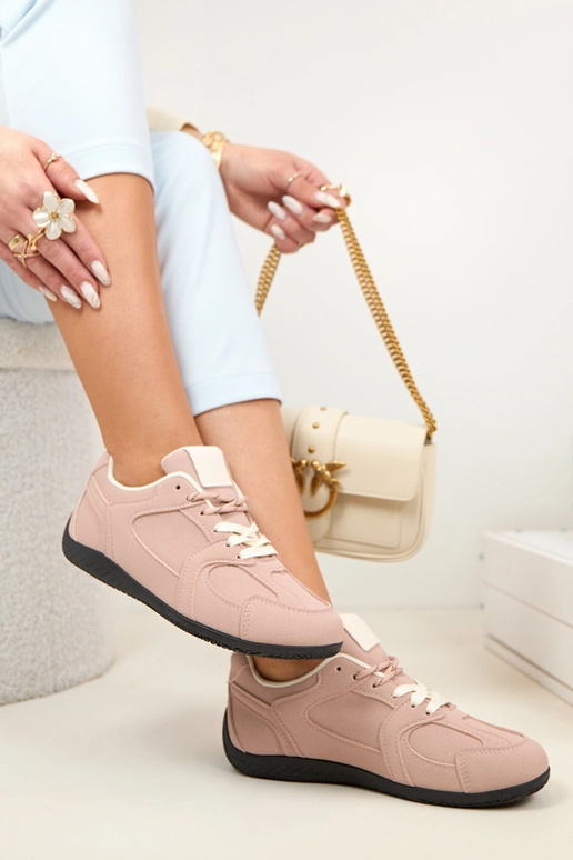 Różowe Sneakersy Trampki Damskie...