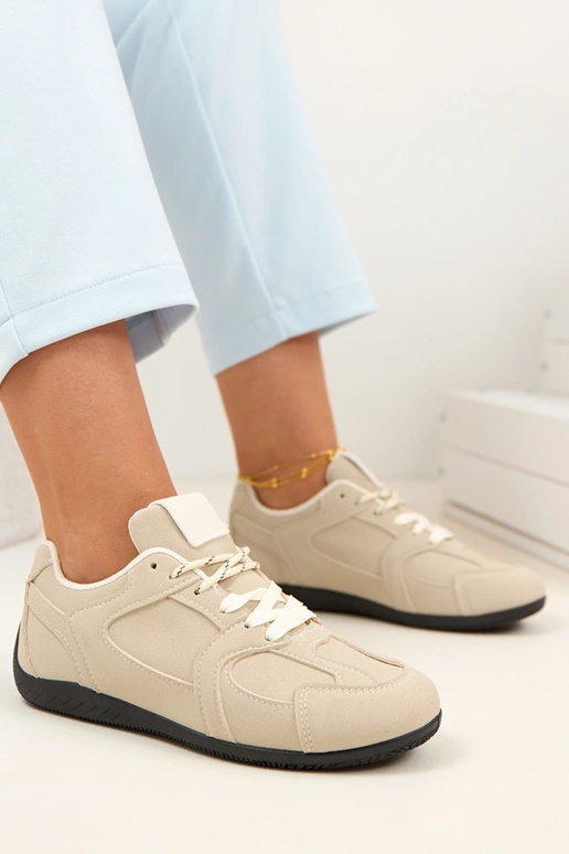 Beżowe Sneakersy Trampki Damskie...