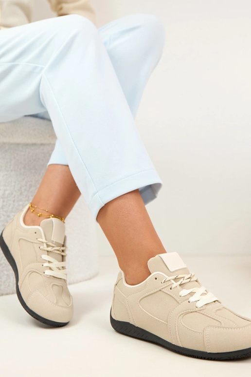 Beżowe Sneakersy Trampki Damskie...