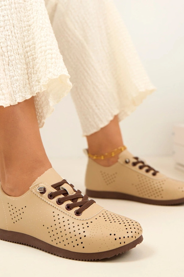 Beżowe Sneakersy Trampki... 2