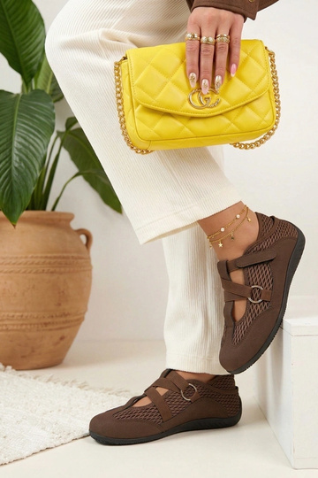 Brązowe Baleriny W...