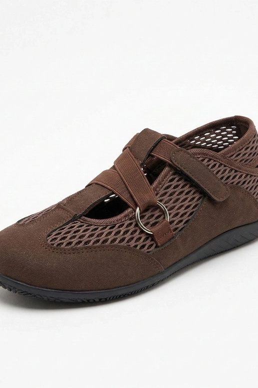 Brązowe Baleriny W Sportowym Stylu...