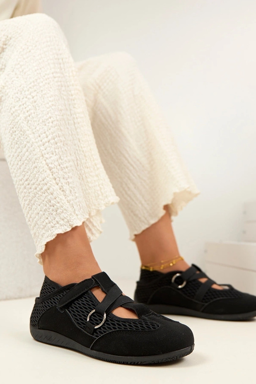 Czarne Baleriny W Sportowym Stylu Vesper