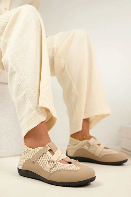 Beżowe Baleriny W Sportowym Stylu Vesper