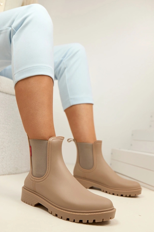 Ciemnobeżowe Kalosze Za Kostkę Alba