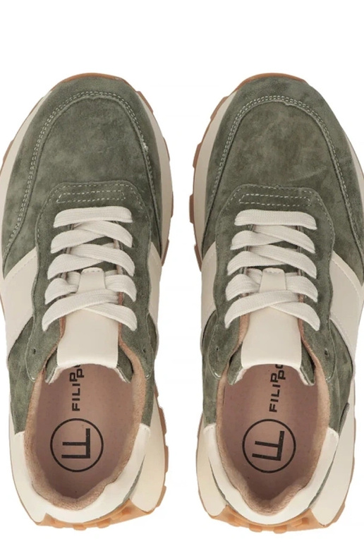 Zielone Skórzane Sneakersy Na...