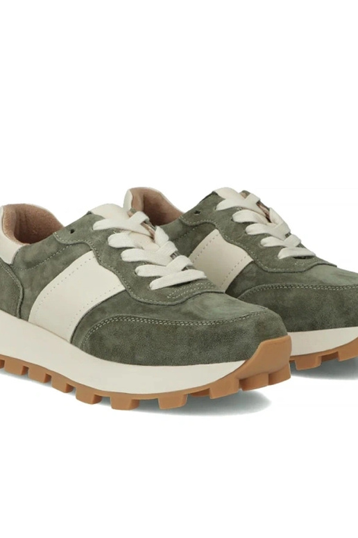 Zielone Skórzane Sneakersy Na...