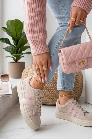 Beżowe Skórzane Sneakersy...