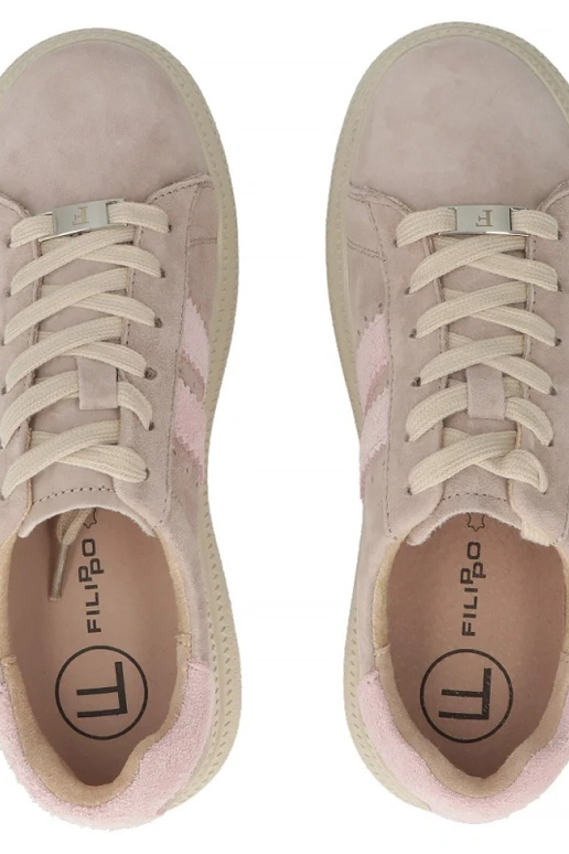 Beżowe Skórzane Sneakersy Na...