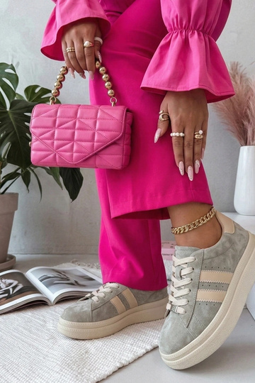 Szare Skórzane Sneakersy Na... 2