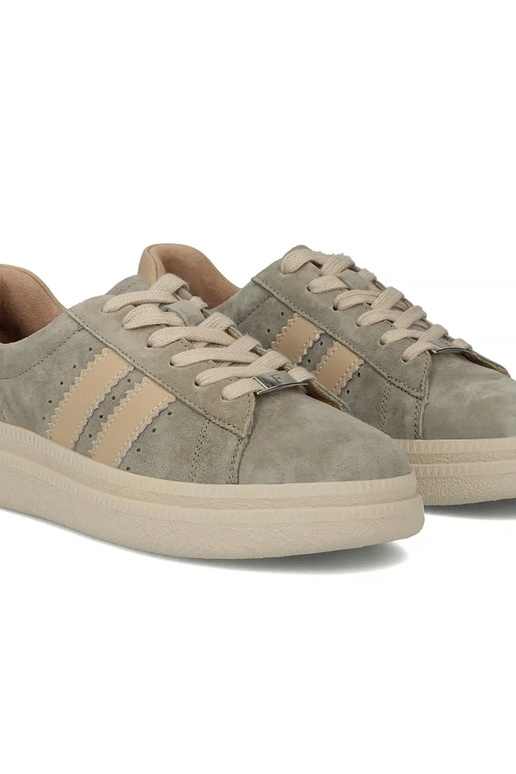 Szare Skórzane Sneakersy Na...