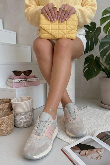 Szare Skórzane Sneakersy Na... 2