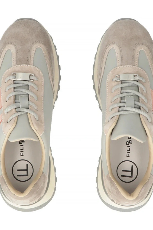 Szare Skórzane Sneakersy Na...