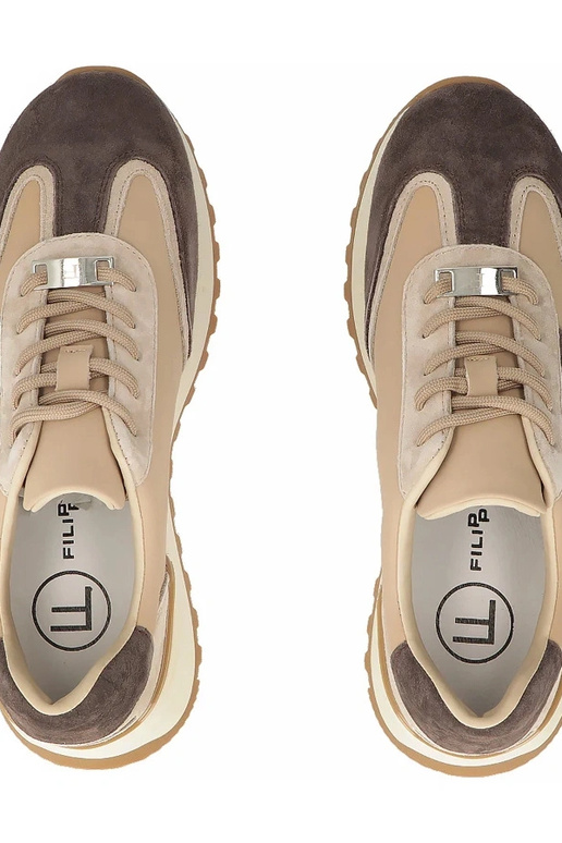 Brązowe Skórzane Sneakersy Na...