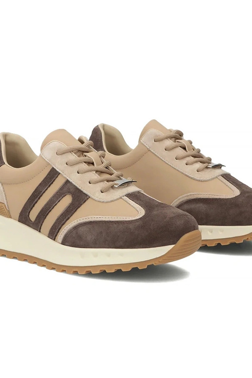 Brązowe Skórzane Sneakersy Na...