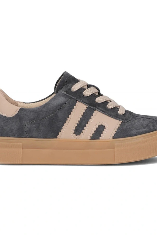 Szare Skórzane Sneakersy Na...