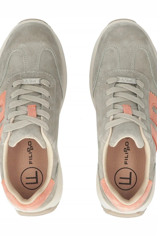 Szare Skórzane Sneakersy Na...