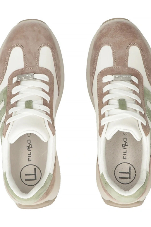 Beżowe Skórzane Sneakersy Na...