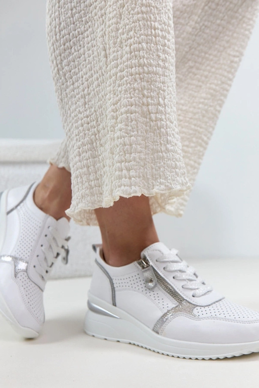 Białe Skórzane Sneakersy Na Krytej...