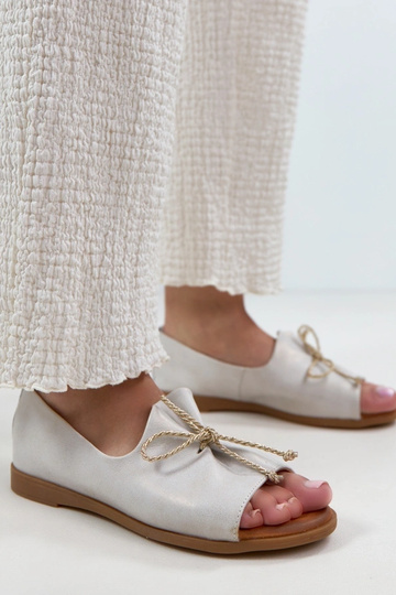 Szare Baleriny Skórzane Z... 2