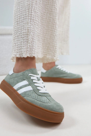 Zielone Skórzane Sneakersy Na Platformie Cambell 2