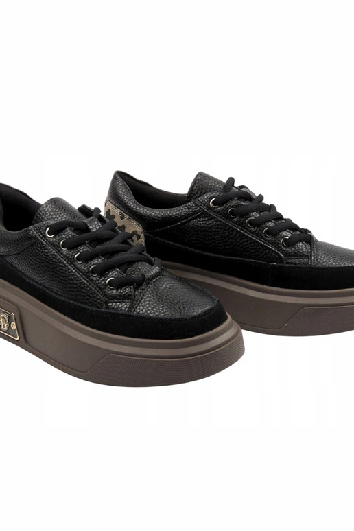 Czarne Skórzane Sneakersy Na...