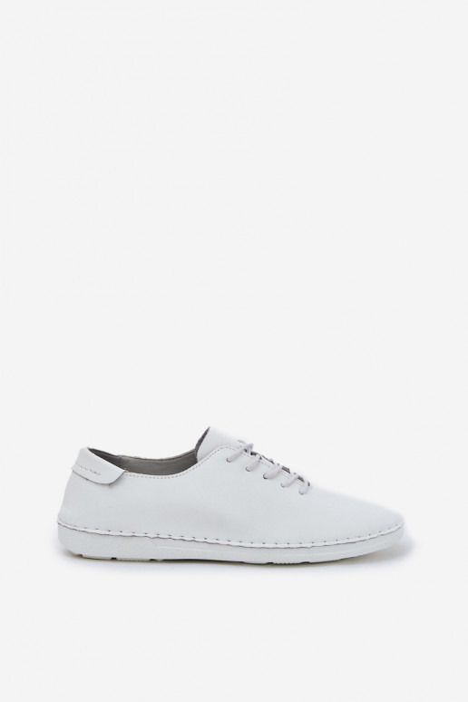 Laced Shoes Made Of Natural Leather D&A LR51-645 White