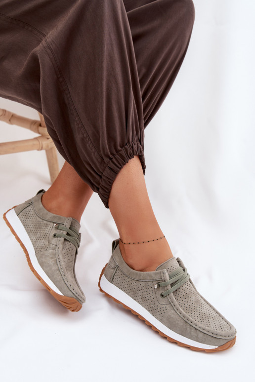 Women's Suede Loafers Green Amela