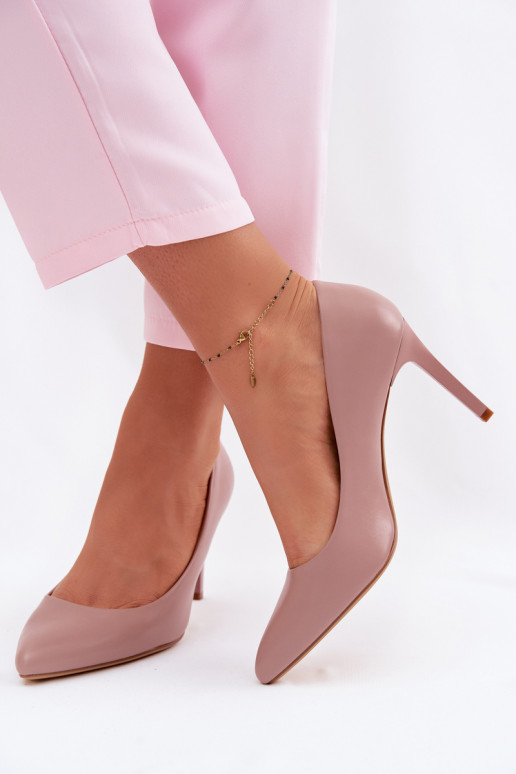 Eko Skórzane Szpilki Sergio Leone 1339 Lawendowe