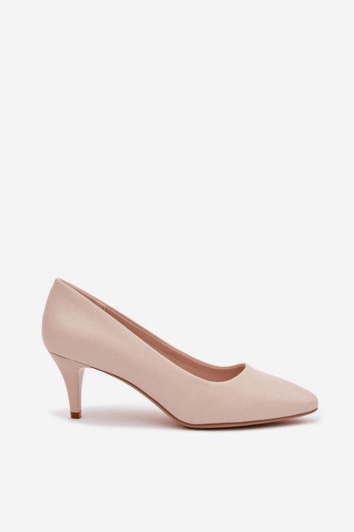 Sergio Leone 1379 Light Beige Heeled Shoes