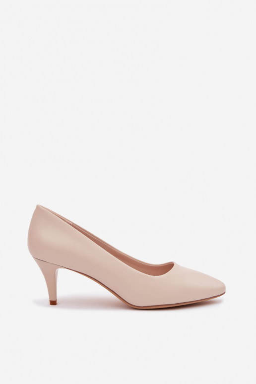 Sergio Leone 1379 Light Beige Heeled Shoes