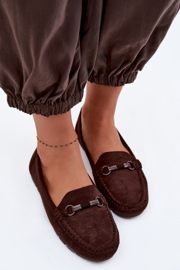 Women's Flat Chocolate Moccasins Olisa