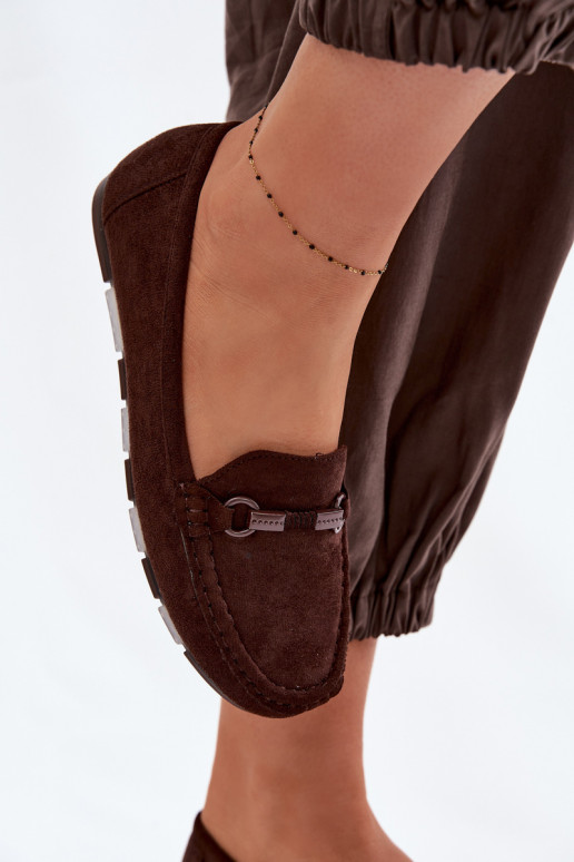 Mokasyny Damskie Płaskie Czekoladowe Olisa