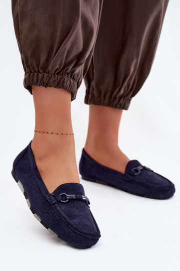 Women's Flat Navy Blue Loafers Olisa 2