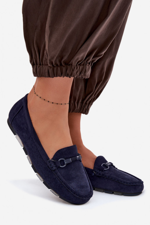 Women's Flat Navy Blue Loafers Olisa