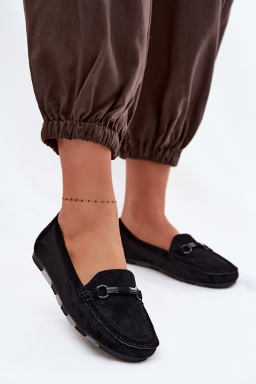 Women's Flat Black Moccasins Olisa
