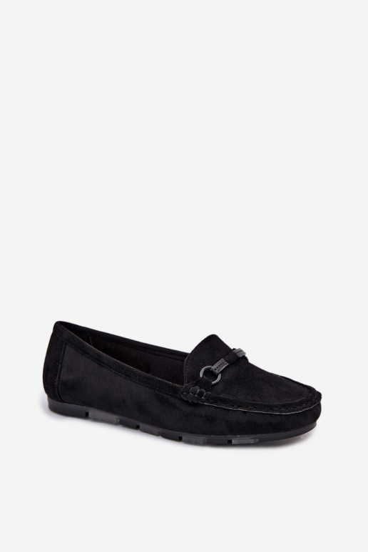 Women's Flat Black Moccasins Olisa
