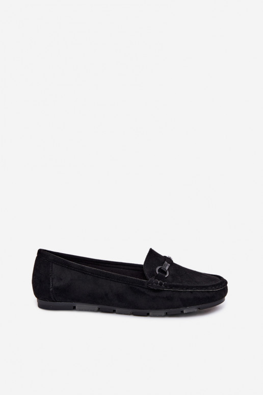 Women's Flat Black Moccasins Olisa