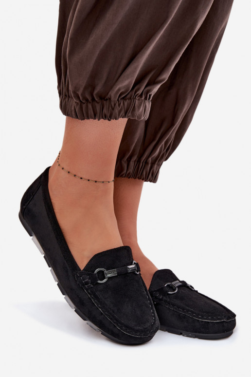 Women's Flat Black Moccasins Olisa