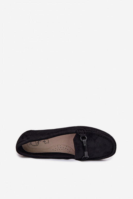 Women's Flat Black Moccasins Olisa