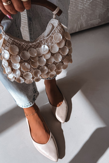 Beige Eco Leather Ballerinas Nelisa