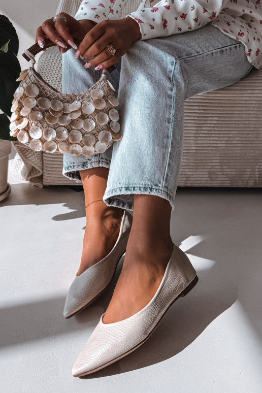 Beige Eco Leather Ballerinas Nelisa